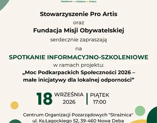 Nowa Dęba: szkolenie o mikrodotacjach dla lokalnych inicjatyw