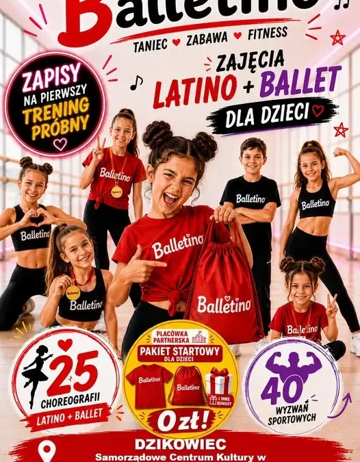 Balletino w Dzikowcu: ruszają zapisy na zajęcia latino i baletu dla dzieci