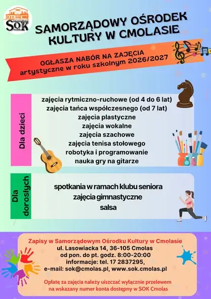 Zapisy na zajęcia w SOK Cmolas trwają tylko do 25 września