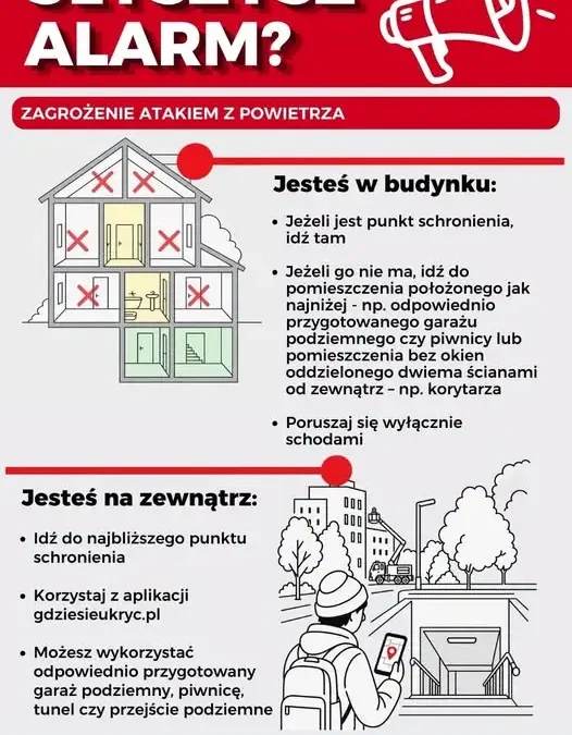 MSWiA przypomina: jak zachować się podczas alarmu i gdzie szukać schronienia