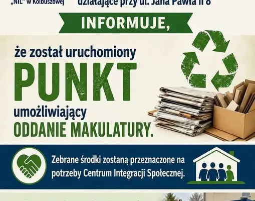 Kolbuszowa: Stowarzyszenie NIL uruchomiło punkt zbiórki makulatury