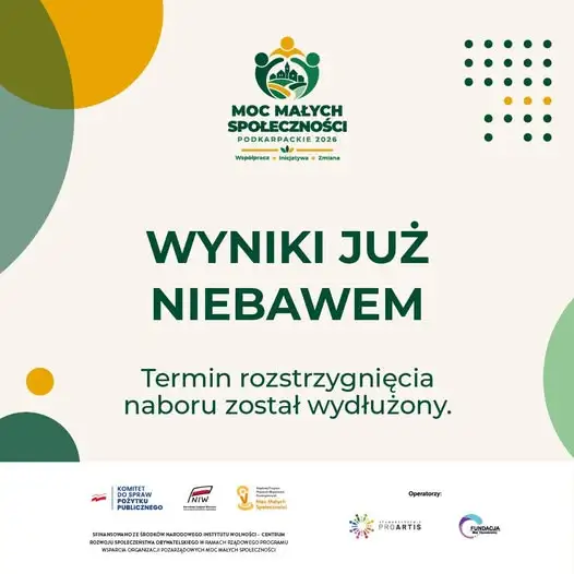 Nabór „Moc Podkarpackich Społeczności 2026” – wyniki ogłoszone zostaną później