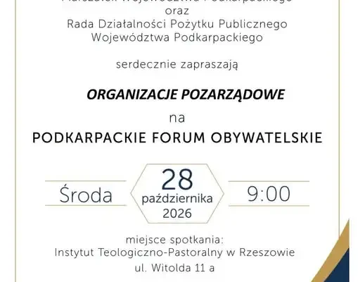 Podkarpackie Forum Obywatelskie w Rzeszowie – trwają zapisy