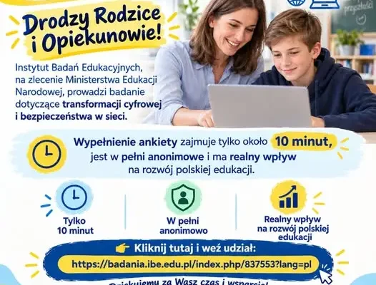 Szkoła w Cmolasie zachęca rodziców do udziału w badaniu o bezpieczeństwie w sieci
