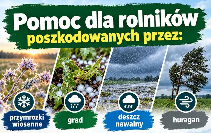 Nowe wsparcie dla rolników poszkodowanych przez przymrozki, grad i upały – ARiMR