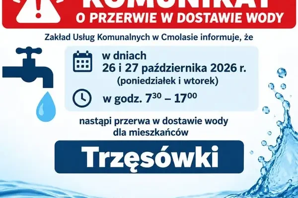 Przerwa w dostawie wody w Trzęsówce – 26 i 27 października