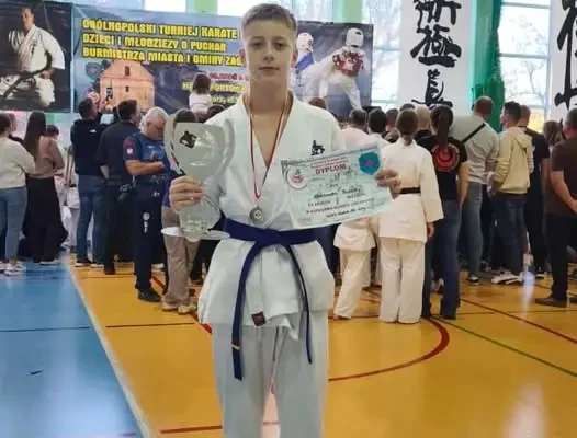 Olek z drugim miejscem w kumite na turnieju w Zagórzu