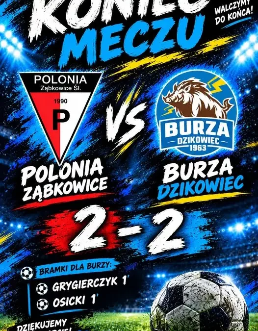 Burza Ząbkowice remisuje 2:2. Debiut Osickiego z bramką