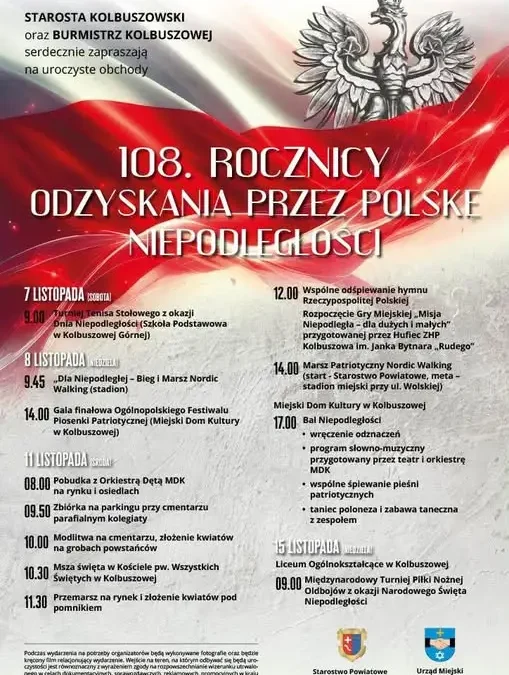 Kolbuszowa szykuje się do Narodowego Święta Niepodległości – obchody potrwają od 7 do 15 listopada
